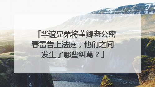 华谊兄弟将董卿老公密春雷告上法庭,他们之间发生了哪些纠葛?