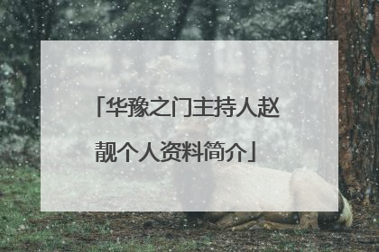 华豫之门主持人赵靓个人资料简介
