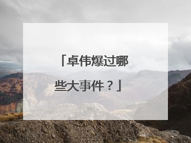 卓伟爆过哪些大事件？