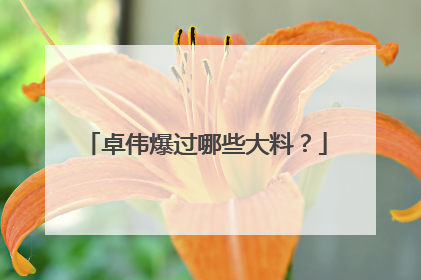 卓伟爆过哪些大料?