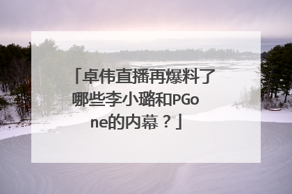 卓伟直播再爆料了哪些李小璐和PGone的内幕?
