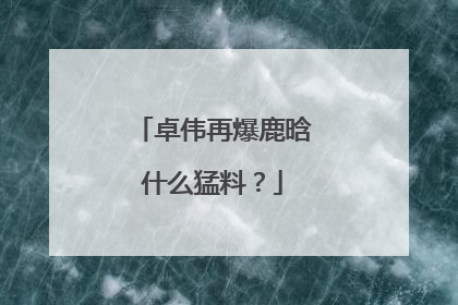 卓伟再爆鹿晗什么猛料？