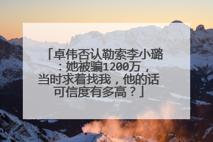卓伟否认勒索李小璐:她被骗1200万,当时求着找我,他的话可信度有多高?