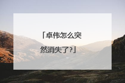卓伟怎么突然消失了?