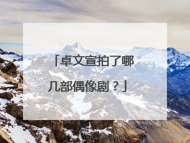 卓文宣拍了哪几部偶像剧?