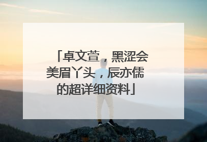 卓文萱，黑涩会美眉丫头，辰亦儒的超详细资料