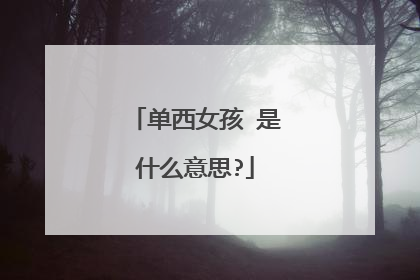 单西女孩 是什么意思?