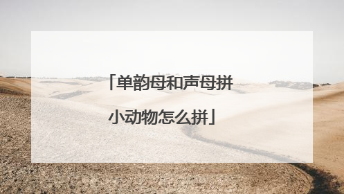 单韵母和声母拼小动物怎么拼