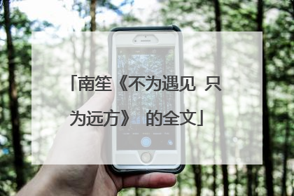 南笙《不为遇见 只为远方》 的全文