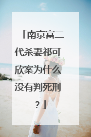 南京富二代杀妻祁可欣案为什么没有判死刑？