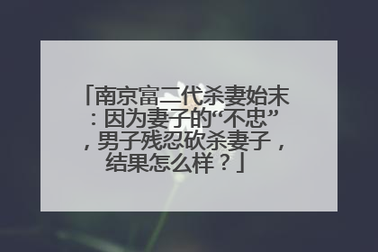 南京富二代杀妻始末：因为妻子的“不忠”，男子残忍砍杀妻子，结果怎么样？