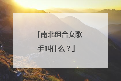 南北组合女歌手叫什么？
