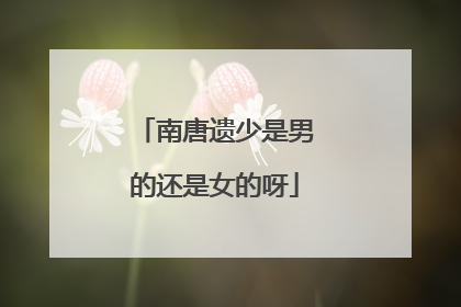 南唐遗少是男的还是女的呀