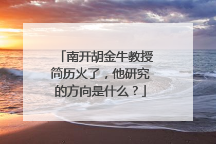 南开胡金牛教授简历火了，他研究的方向是什么？