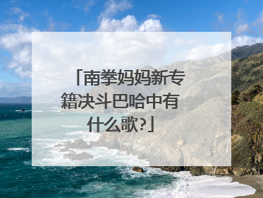 南拳妈妈新专籍决斗巴哈中有什么歌?