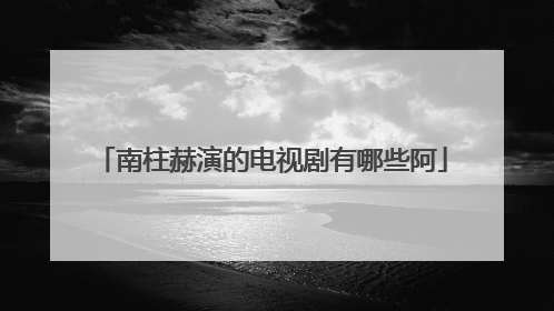 南柱赫演的电视剧有哪些阿