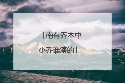 南有乔木中小乔谁演的