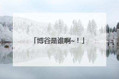 博谷是谁啊~!