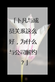 卜凡与成员关系这么好，为什么与公司解约？
