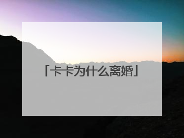 卡卡为什么离婚