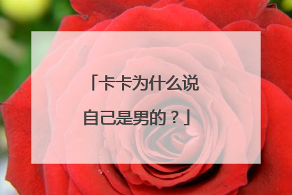 卡卡为什么说自己是男的?