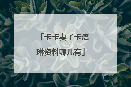 卡卡妻子卡洛琳资料哪儿有
