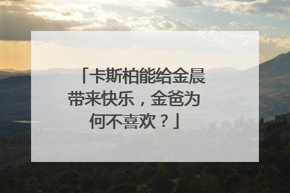 卡斯柏能给金晨带来快乐，金爸为何不喜欢？