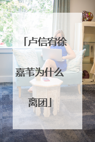 卢信宥徐嘉苇为什么离团