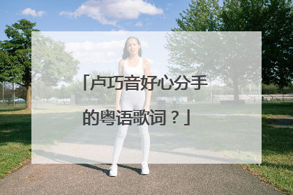 卢巧音好心分手的粤语歌词？