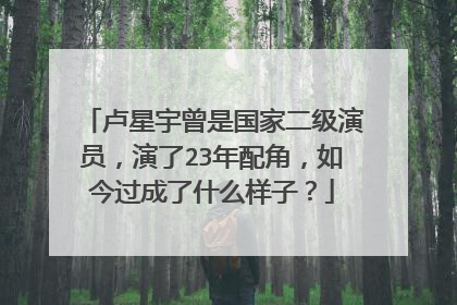 卢星宇曾是国家二级演员,演了23年配角,如今过成了什么样子?