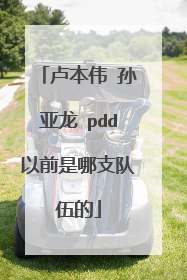 卢本伟 孙亚龙 pdd以前是哪支队伍的