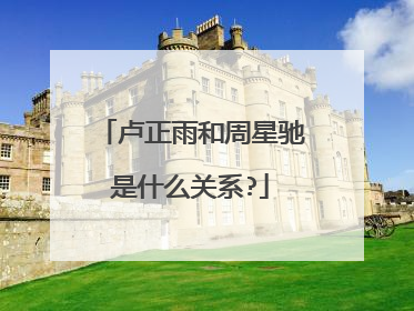 卢正雨和周星驰是什么关系?