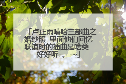 卢正雨嘻哈三部曲之婚纱照 里面他们回忆联谊时的插曲是啥类 好好听-。-~