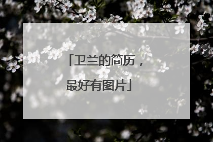 卫兰的简历,最好有图片