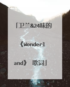 卫兰&24味的《Wonderland》 歌词