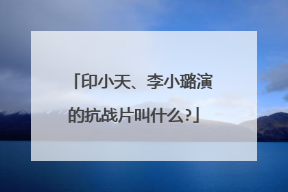 印小天、李小璐演的抗战片叫什么?