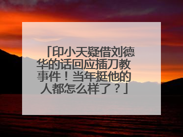印小天疑借刘德华的话回应插刀教事件！当年挺他的人都怎么样了？