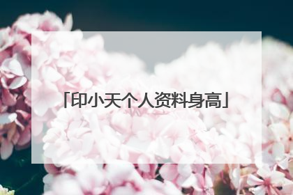 印小天个人资料身高
