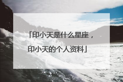 印小天是什么星座,印小天的个人资料