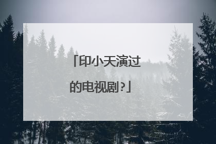 印小天演过的电视剧?