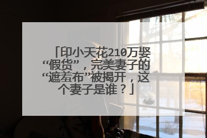 印小天花210万娶“假货”,完美妻子的“遮羞布”被揭开,这个妻子是谁?