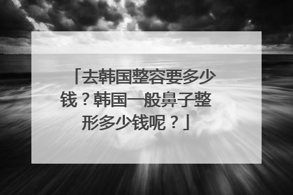 去韩国整容要多少钱?韩国一般鼻子整形多少钱呢?