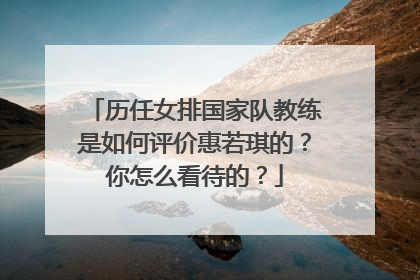 历任女排国家队教练是如何评价惠若琪的？你怎么看待的？
