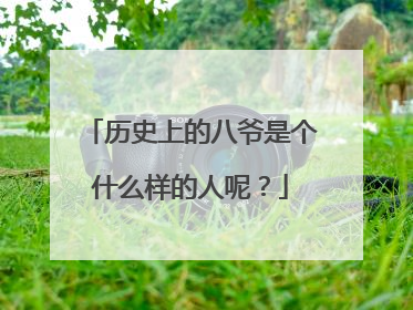历史上的八爷是个什么样的人呢？