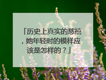 历史上真实的慈禧，她年轻时的模样应该是怎样的？