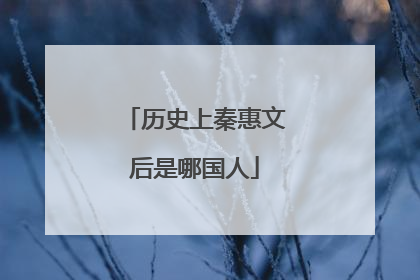 历史上秦惠文后是哪国人