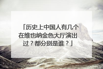 历史上中国人有几个在维也纳金色大厅演出过？都分别是谁？