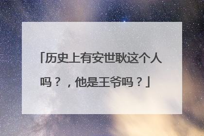 历史上有安世耿这个人吗?,他是王爷吗?