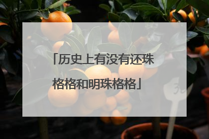 历史上有没有还珠格格和明珠格格