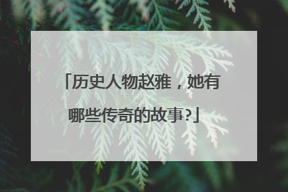 历史人物赵雅，她有哪些传奇的故事?